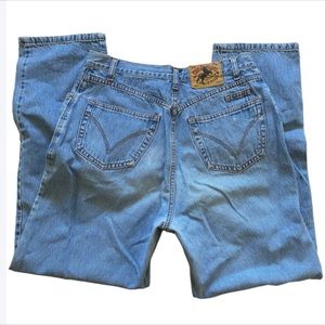 Awesome Vintage Crazy Horse Legend Ultra High Waist Denim Jeans Tapered Mom 90s